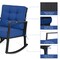 Costway Patio Rattan Rocker Chair Outdoor Glider Rocking Chair Cushion Lawn Navy\Black\Grey